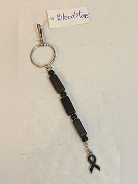 NEW Handcrafted skin cancer ribbon keychain